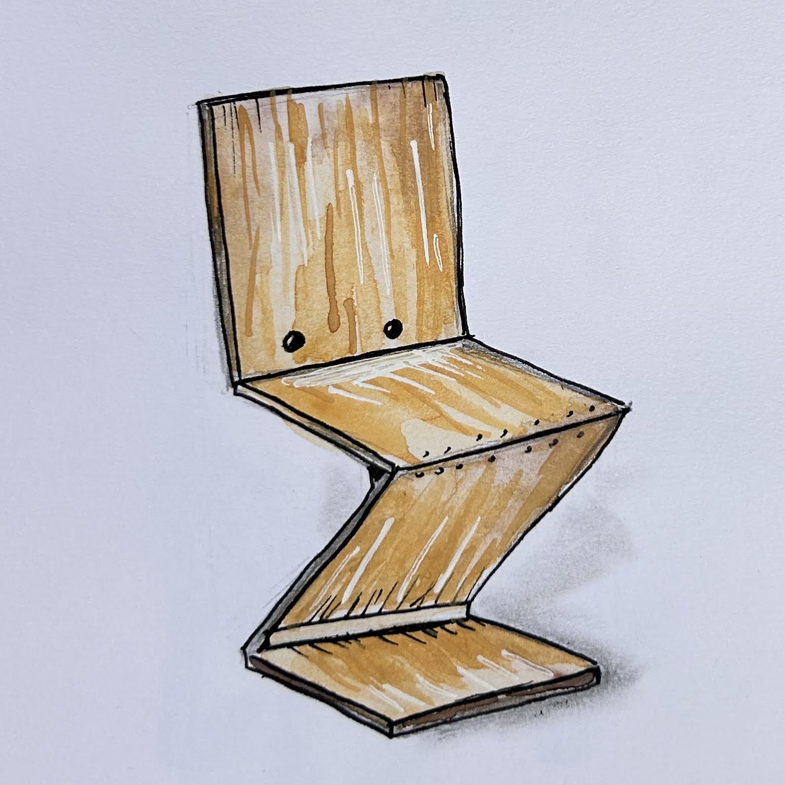 Zig Zig Chair by Gerrit Rietveld